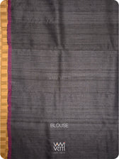 Black Tirsha Ikat Handspun Tussar Silk Saree