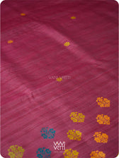 Burgundy Red  Parijat Handspun Tussar Silk Saree