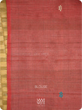 Burgundy Red  Parijat Handspun Tussar Silk Saree
