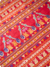 Watermelon Red Veena Pani Lata Master Weave Exclusive Handspun Tussar Silk Saree