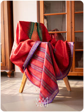 Aarush handwoven tussar silk saree draped on chair