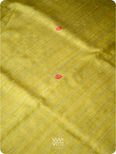 Lime Green Pink Purple Parijat Handspun Tussar Silk Saree