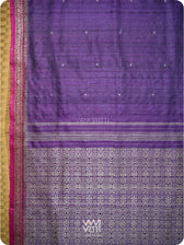 Deep Purple Magenta Madhumalati Handspun Tussar Silk Saree