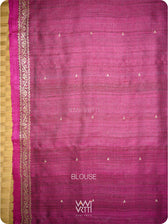 Deep Purple Magenta Madhumalati Handspun Tussar Silk Saree