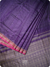 Deep Purple Magenta Madhumalati Handspun Tussar Silk Saree