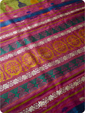 Mehendi Green Magenta  Airavata Konark Double Palla Handspun Tussar Silk Saree