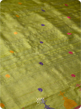 Mehendi Green Magenta  Airavata Konark Double Palla Handspun Tussar Silk Saree