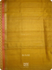Deep Red Orange Lily Ikat Handspun Tussar Silk Sari