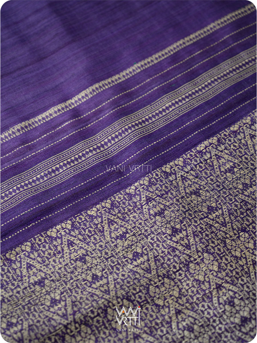 Baingani Emerald Madhumalati Handspun Tussar Silk Saree