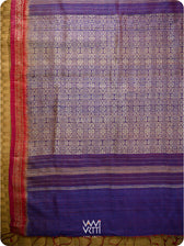 Ink Blue Madhumalati Handspun Tussar Silk Saree
