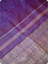 Ink Blue Madhumalati Handspun Tussar Silk Saree