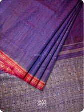 Ink Blue Madhumalati Handspun Tussar Silk Saree