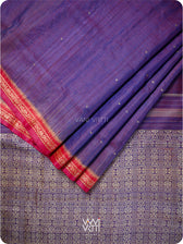 Ink Blue Madhumalati Handspun Tussar Silk Saree