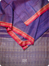 Ink Blue Madhumalati Handspun Tussar Silk Saree