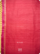 Red Orange Surya Ikat Handspun Tussar Silk Saree