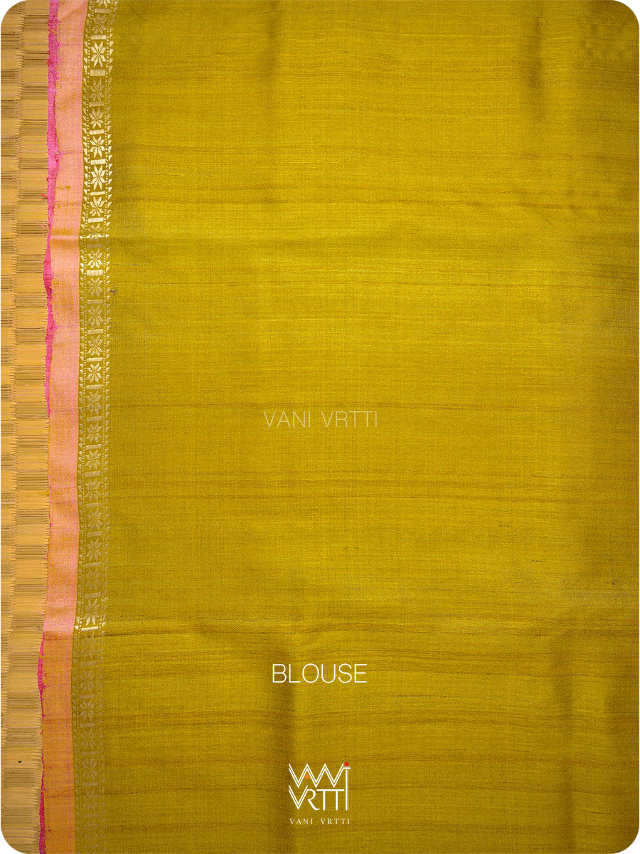 Maroon Iris Ikat Handspun Tussar Silk Sari