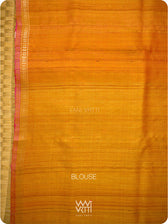 Red Orange Pomegranate Ikat Handspun Tussar Silk Saree