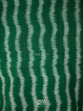 Bottle Green Lotus Parrot Reversible Parallel Ikat Overlap Waist Length Jacket