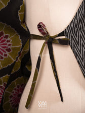 Black Lily Pond Cotton Ikat Reversible Jacket