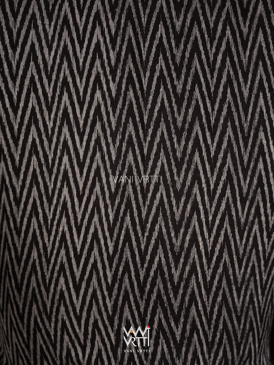Black Lily Pond Cotton Ikat Reversible Jacket