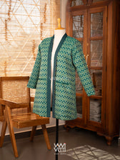 Banana Tree Reversible Zig Zag Ikat Kimono Collar Tunic Jacket