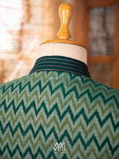 Banana Tree Reversible Zig Zag Ikat Kimono Collar Tunic Jacket