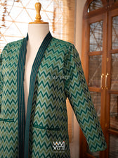 Banana Tree Reversible Zig Zag Ikat Kimono Collar Tunic Jacket