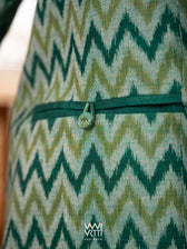 Banana Tree Reversible Zig Zag Ikat Kimono Collar Tunic Jacket