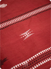 Madder Off White Black Tribal Masterweave Heavy Cotton Kotpad Saree