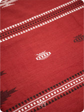 Madder Off White Black Tribal Masterweave Heavy Cotton Kotpad Saree