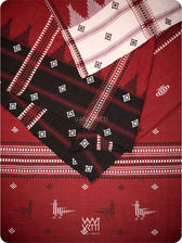 Madder Off White Black Tribal Masterweave Heavy Cotton Kotpad Saree