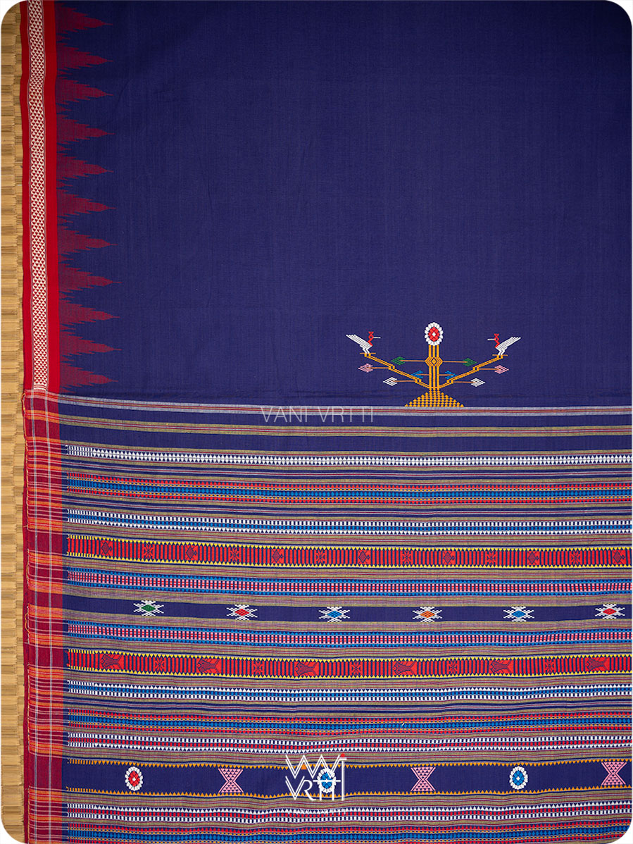 Purple Cotton Ganjam Bomkai Saree