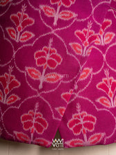 Pink Laal Jaba Reversible Parallel Ikat Overlap Waist Length Jacket