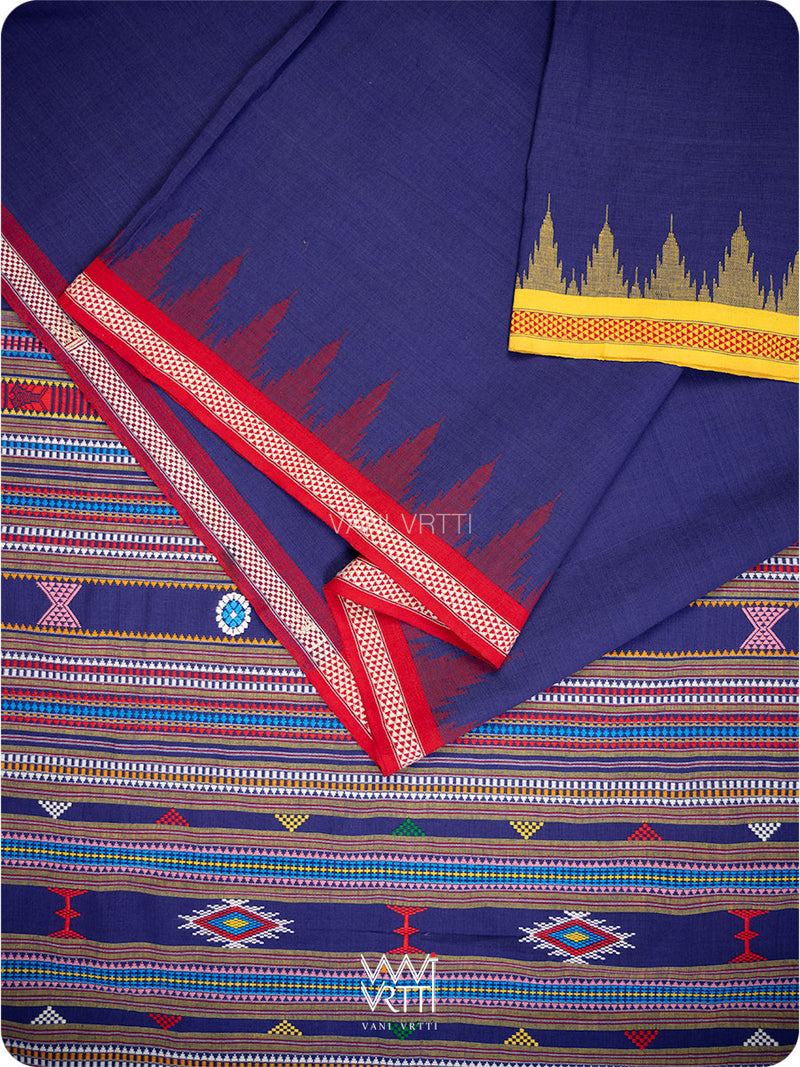 Purple Cotton Ganjam Bomkai Saree