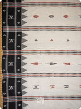 Off White Black Tribal Masterweave Heavy Cotton Kotpad Saree