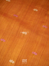 Rust Red Lotus Parrot Jaal Designer Exclusive Handspun Handwoven Tussar Silk Saree