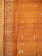 Rust Red Lotus Parrot Jaal Designer Exclusive Handspun Handwoven Tussar Silk Saree