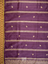 Deep Purple Gulab Jaal Master Weave Exclusive Handspun Tussar Silk Saree