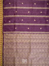 Deep Purple Gulab Jaal Master Weave Exclusive Handspun Tussar Silk Saree