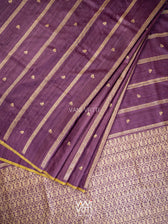 Deep Purple Gulab Jaal Master Weave Exclusive Handspun Tussar Silk Saree