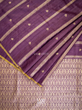 Deep Purple Gulab Jaal Master Weave Exclusive Handspun Tussar Silk Saree