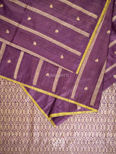 Deep Purple Gulab Jaal Master Weave Exclusive Handspun Tussar Silk Saree