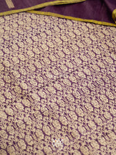 Deep Purple Gulab Jaal Master Weave Exclusive Handspun Tussar Silk Saree