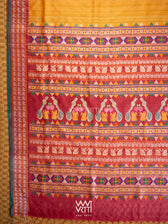 Mango Yellow Green Red Veena Pani Lata Master Weave Exclusive Handspun Tussar Silk Saree