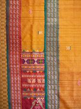 Mango Yellow Green Red Veena Pani Lata Master Weave Exclusive Handspun Tussar Silk Saree