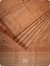 Light brown Nabh Butterfly Handspun Tussar Silk Saree