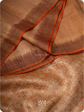 Light brown Nabh Butterfly Handspun Tussar Silk Saree