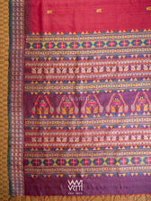 Red Purple Mustard Veena Pani Lata Master Weave Exclusive Handspun Tussar Silk Saree