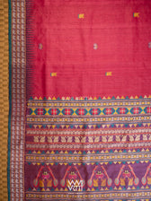 Red Purple Mustard Veena Pani Lata Master Weave Exclusive Handspun Tussar Silk Saree