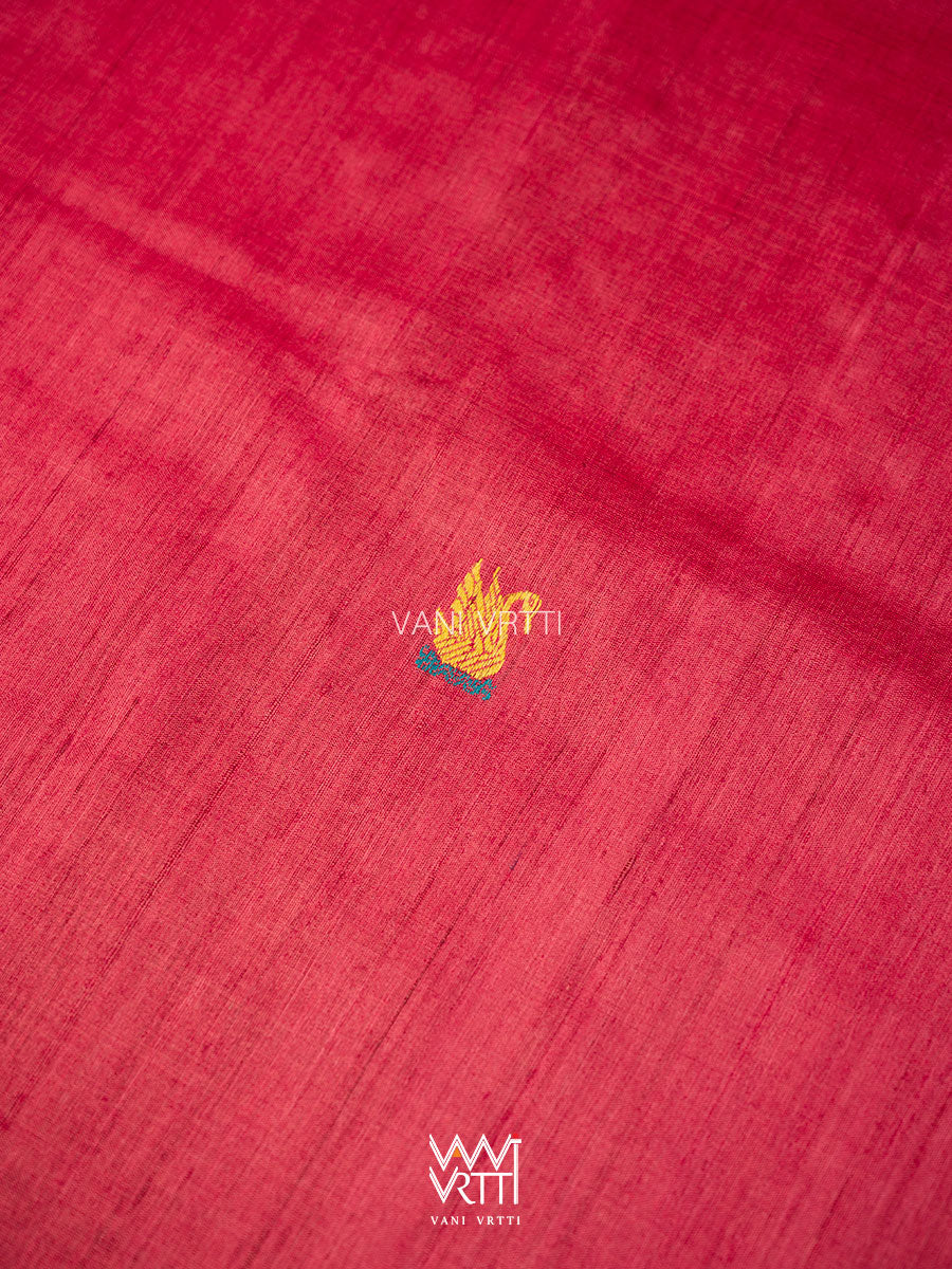 Red Purple Mustard Veena Pani Lata Master Weave Exclusive Handspun Tussar Silk Saree